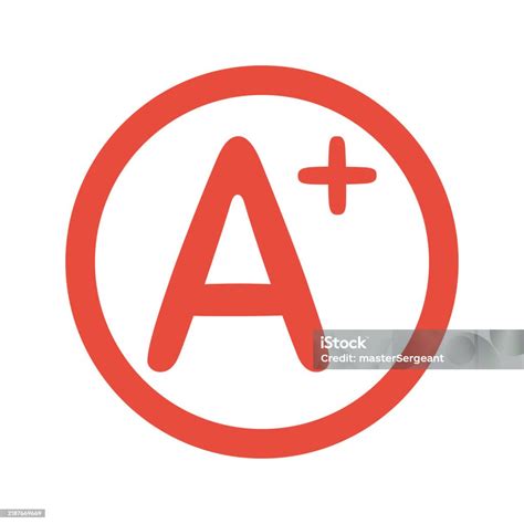 A Plus School Grade Symbol Blood Group Sign Vector Round Outline Icon ...