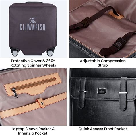 Clownfish Elite Series Laptop Trolley Bag | Overnighter Trolley Bags w ...
