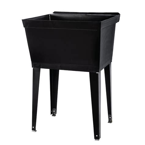 Tehila Standard Freestanding Black Utility Sink with Black Legs, No ...