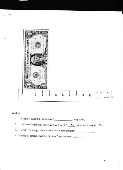 QuestionsLength of dollar bill using ruler 1Using | Chegg.com