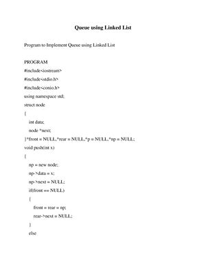 Implement Sorted Singly Linked List - C ++ - Practical - MG University ...