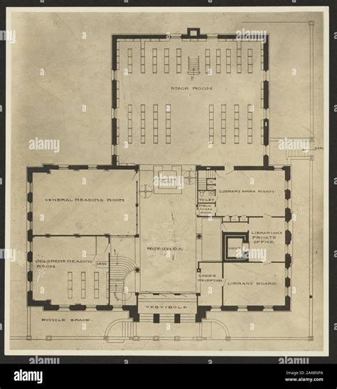 Floor plan for Carnegie Library, St. Joseph, Missouri Stock Photo - Alamy
