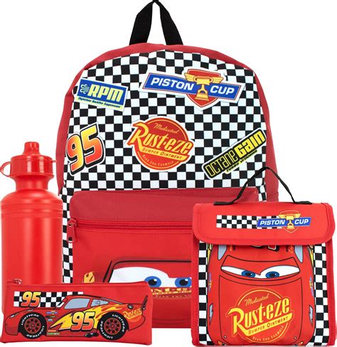 Amazon.com | Disney Cars Backpack Set 4 Piece | Lightning McQueen ...