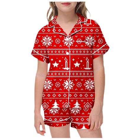 Youmylove Little & Big Girls Pajamas Set Christmas Pajamas Soft Satin ...