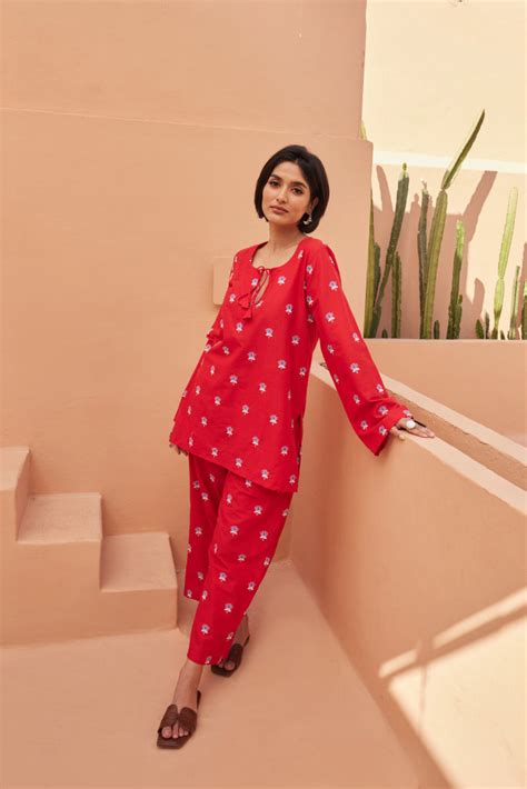 Kewa Red Co-Ord Set – Gulabo Jaipur