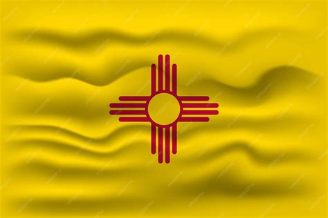 Premium Vector | Waving flag of the new mexico state vector illustration