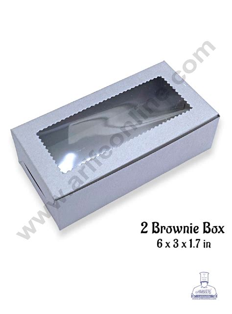 CAKE DECOR™ 2 Cavity Brownie Box with Clear Window, Brownie Carriers ...
