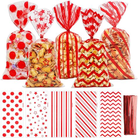 Amazon.com: Christmas Cellophane Treat Bags, 100 PCS Christmas Gift ...