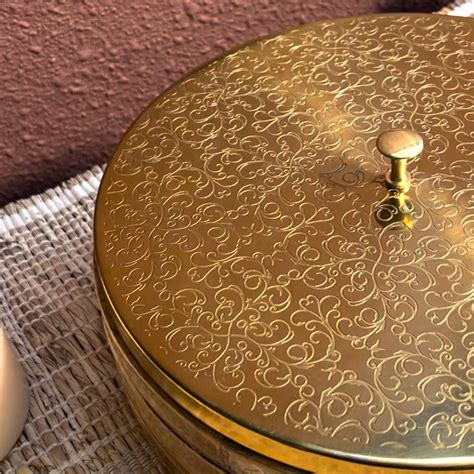 Intricately Etched Aesthetic Roti Box with Wooden Base and Tongs - 9 I