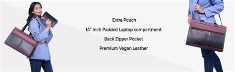 Buy HORRA 14 Inch Laptop Tote Bag For Women Office use- Black and Wine ...