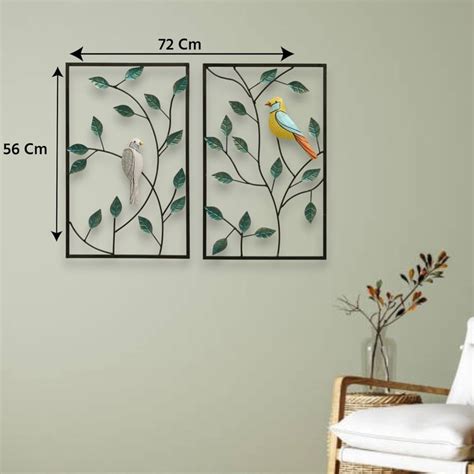 Buy VEDAS Mystical India Banko Set of 2 Metal Birds Wall Accents from ...