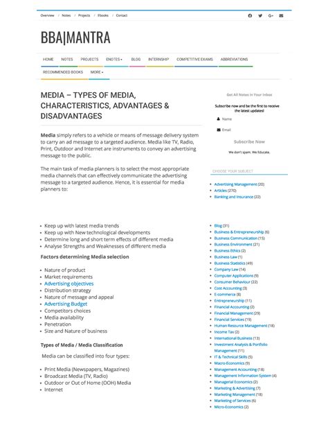 Media - Types of Media, Print, Broadcast, Outdoor, Internet - BBA ...