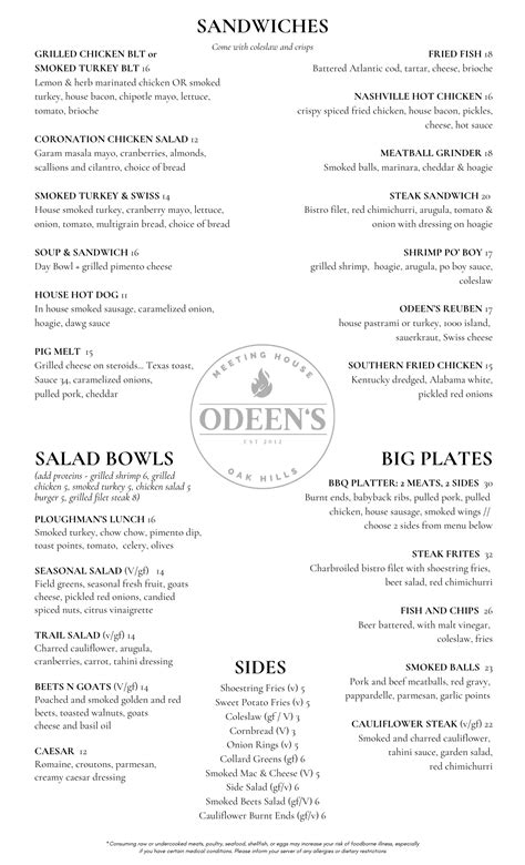 Oak Hills, Norwalk — ODEEN'S RESTAURANTS