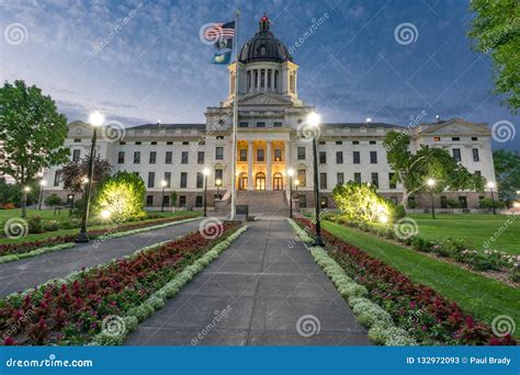 South Dakota Capital Building at Night Stock Image - Image of dakota ...