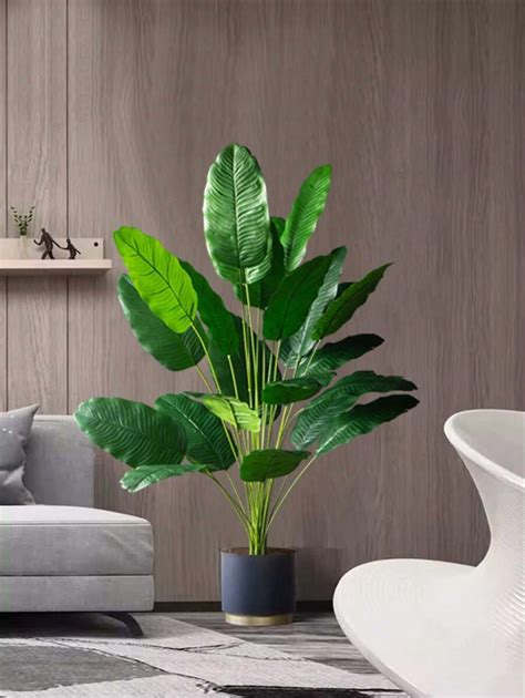 85-115cm Tropical Artificial Plants Large Fake Banana Tree Plastic Bird ...