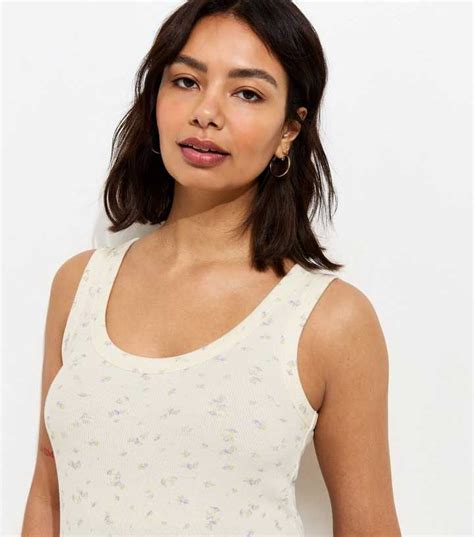 Maternity White Floral Print Scoop Neck Vest | New Look