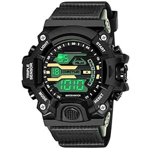 SWADESI STUFF LED Multi Function Silicon Strap Black Dial Digital Sport ...