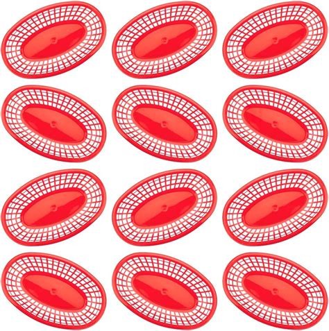 Buy Brybelly Holdings KFST-001 Red Plastic Food Baskets - Set of 12 ...