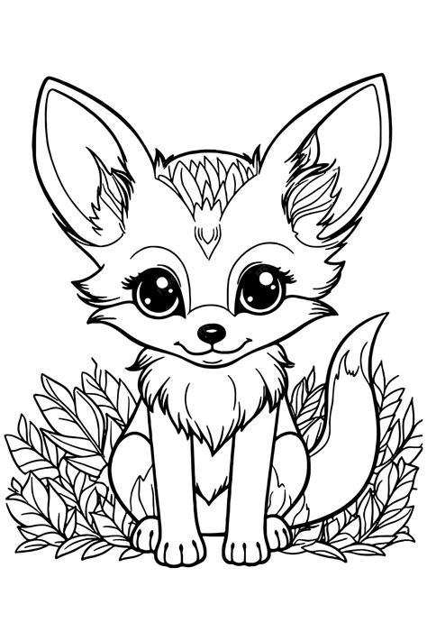 Premium Vector | Cute animals coloring pages for kids fox coloring page ...
