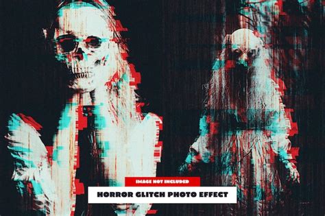 Horror glitch photo effect for poster | Premium PSD