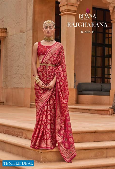 RAJGHARANA BY REWAA BRASSO FABRICS EXCLUSIVE DIAMOND WORK SAREE ...