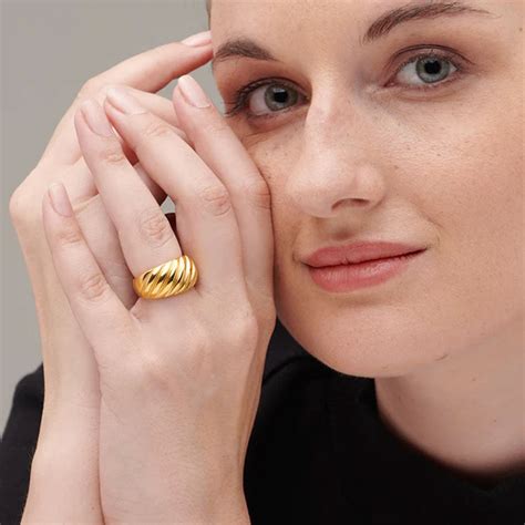 Buy Twisted Dome Ring | Gold Plating – PALMONAS