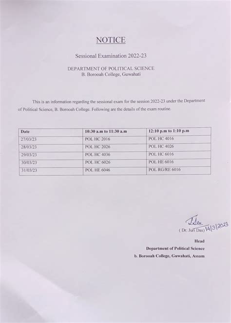 Sessional Examination 2022-23