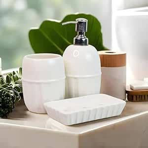 Kaolinite Ceramic Bathroom Accessories Set for Utility and Bathroom ...