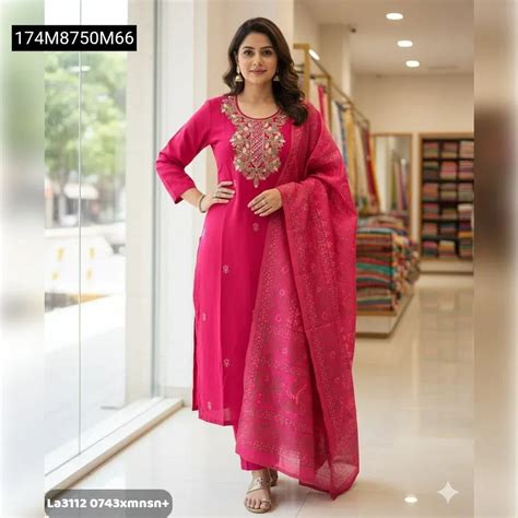 TRENDBUY Koding Work Maslin Silk Kurti Set for Women – TREND BUY