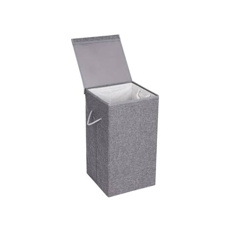 85 L Grey Laundry Hamper Basket Linenette Fabric Clothe By Momentum ...