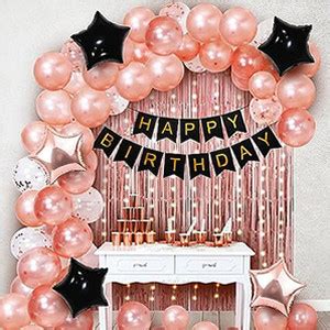 Zebra finch Rose Gold Birthday Decoration Kit - Set of 69 Pcs Price in ...