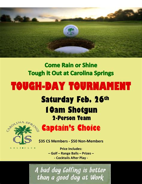Tough Day Tournament - Carolina Springs Golf Club