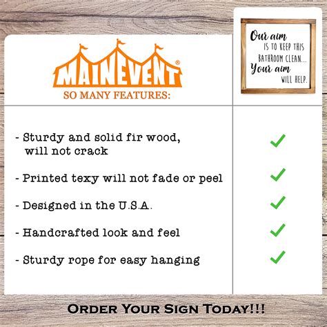 Our Aim is to Keep This Bathroom Clean Sign 12x12 Inch, Bathroom Signs ...