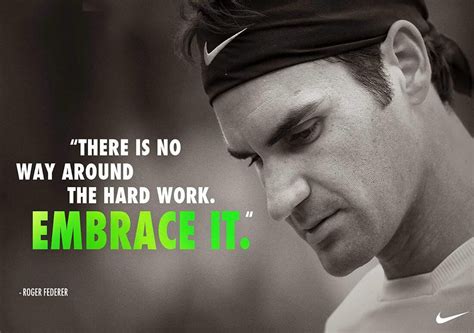 Roger Federer - Tennis GOAT - Hard Work - Motivational Quote Poster ...