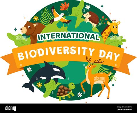 World Biodiversity Day Vector Illustration with Biological Diversity ...