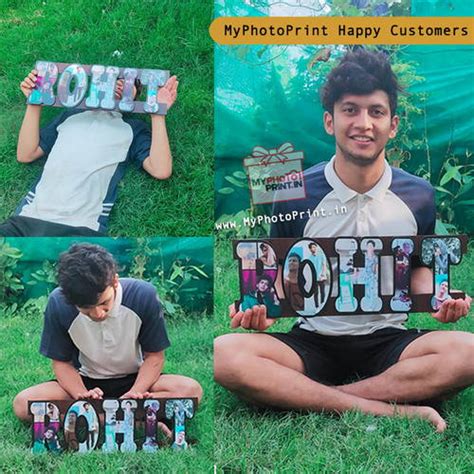 Customized Your Name And Photos Wooden Wall Frame – MyPhotoPrint.in