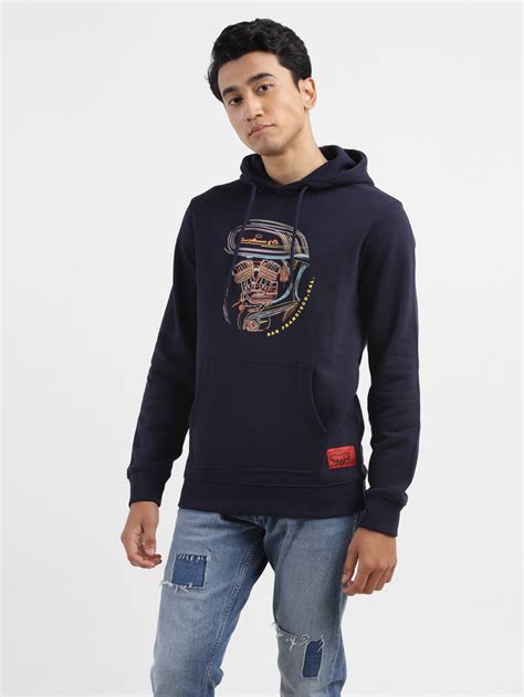 Men's Graphic Navy Hooded Sweatshirt – Levis India Store