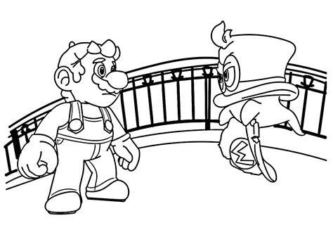 Mario Odyssey Colouring Sheets