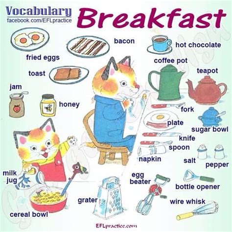 Vocabulary - Breakfast | Vocabulário inglês, Aulas de inglês para ...
