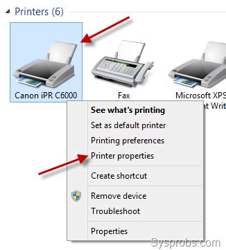 Image result for Printer Properties Menu