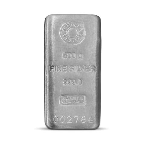 999 Purest Silver Casted Bar 500 gram Silver Bar, LBMA Certified ...