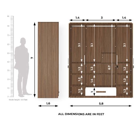 Engineering Wood 4 Door Wardrobe in Lorraine Walnut & White - BuildHUB