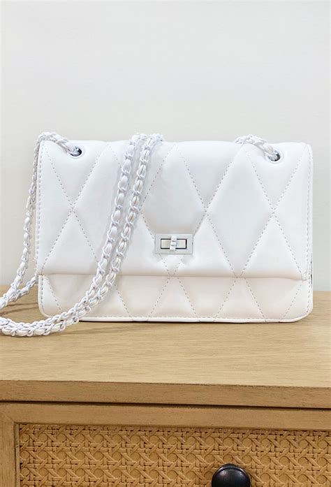 All Eyes On Her Purse | Groovy's | White Quilted Purse | Purse | Crossbody