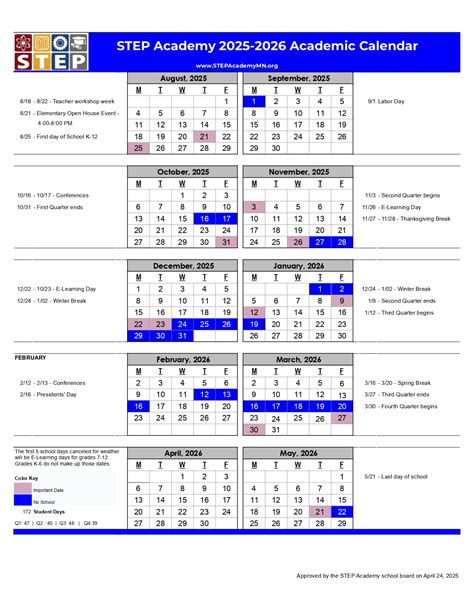 STEP Academy MN Calendar 25-26 Revised [PDF] - EduCounty
