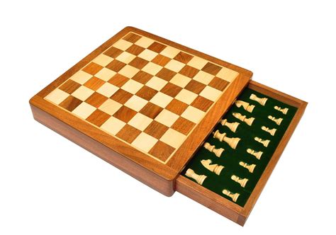 Buy PALM ROYAL HANDICRAFTS 12 Inches Handmade Drawer Wooden Chess Board ...