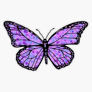EMC Graphics Simple Purple Butterfly Vinyl Waterproof Sticker Decal Car ...
