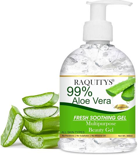 Raquitys Multipurpose All Skin Types 100% Pure Aloe Vera Gel for ...