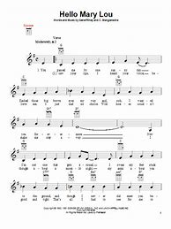 Image result for Hello Mary Lou Song Sheet