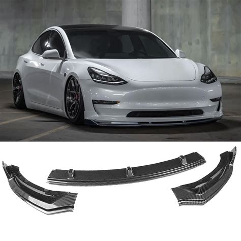 Buy SPEEDPARK for Tesla Model 3 Front Bumper Lip Kit Car Glossy Mods ...