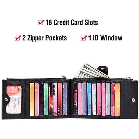 RFID Blocking Bifold Purse Credit Card Holder PU Leather Billfold Card ...